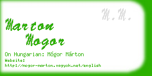 marton mogor business card