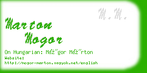 marton mogor business card